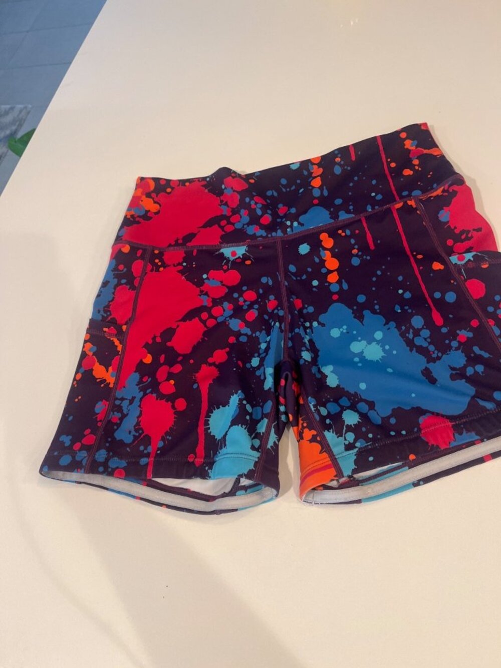 Constantly Varied Gear Womens Splatter Print Squat-Approved Workout Shorts Large